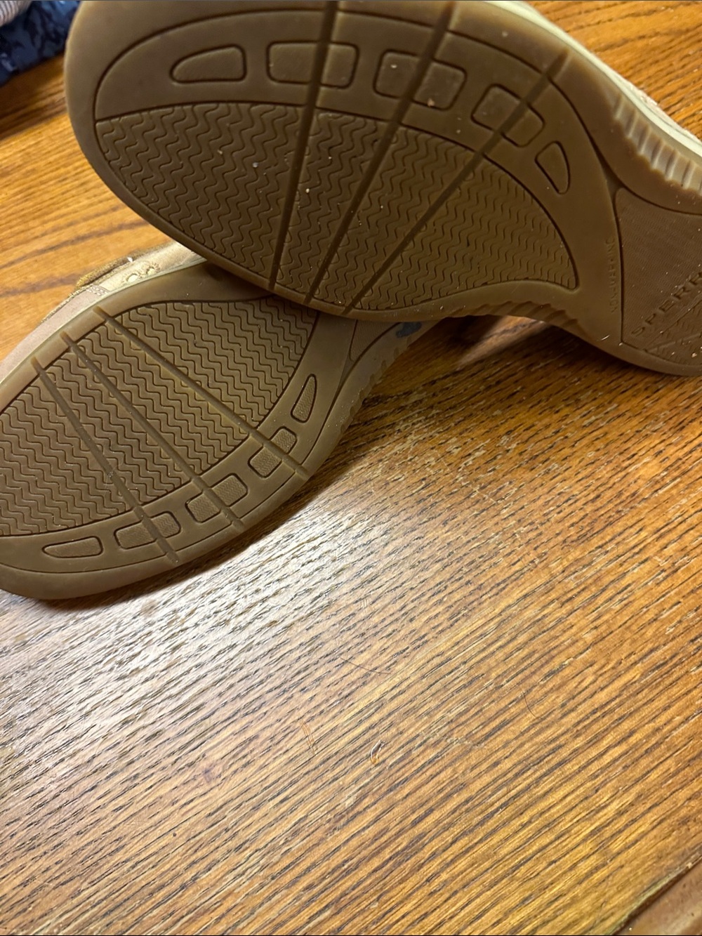Sperry Taupe and Gold Leather Boat Loafers - Picture 7 of 7